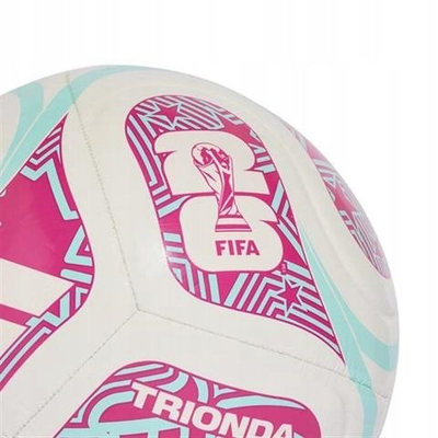 Top futbolli adidas World Cup 26 Trionda Club JD8054, TPU, për bar natyral, e bardhë rozë dhe blu