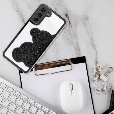 Këllëf telefoni OEM Teddy Bear për Samsung Galaxy S25 FE, PC TPU, i zi