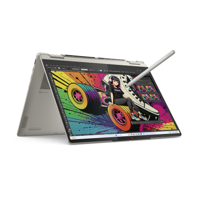 Laptop konvertues Lenovo Yoga 7 14AKP10, 14" OLED 2.8K, Ryzen AI 7, 32GB RAM, 1TB SSD, beige
