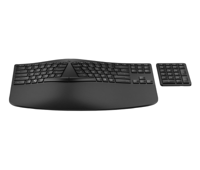 Tastierë ergonomike pa tela HP, numerike, me Bluetooth dhe USB, e zezë