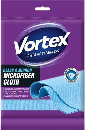 Leckë mikrofibër për xhama Vortex Microfiber, për dritare edhe pasqyra, 1 copë, me ngjyra