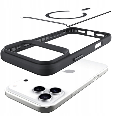 Kover telefoni 3MK Satin Armor Clear MagCase për iPhone 17 Pro Max, kompatibil me MagSafe, transparents