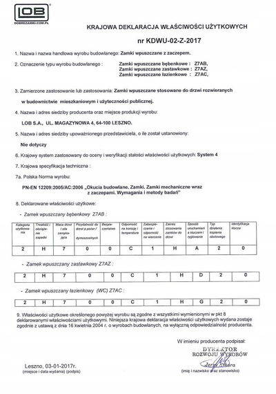 Bravë dere LOB 72/55 WC Z7ACP, mortizë, pllakë ballore 235 mm, ngjyrë argjendi