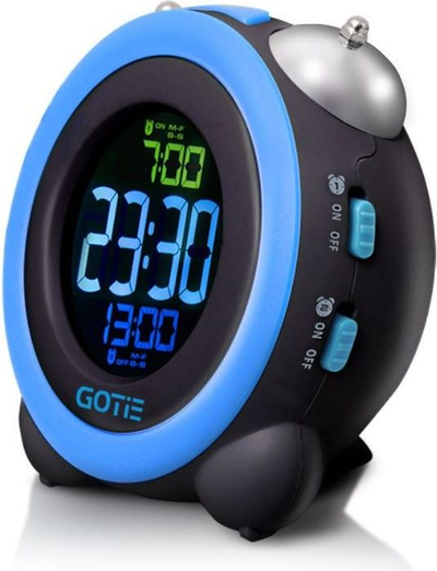 Orë me zile Gotie GBE-300R, ekran LED, me dy alarme, e zezë me blu