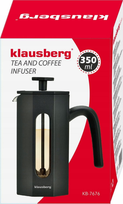 French Press Klausberg Brewer Jug, 350 ml, xham borosilikat, e zezë mat