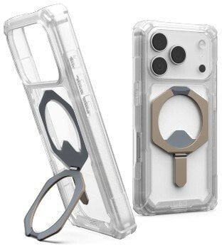 Kuti mbrojtëse UAG Plasma XTE MagSafe për iPhone 17 Pro, transparente, me detaje titaniumi