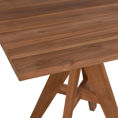 Tavolinë kopshti LEO HM9622.11, dru teak, 80x80x75 cm, ngjyrë natyrale