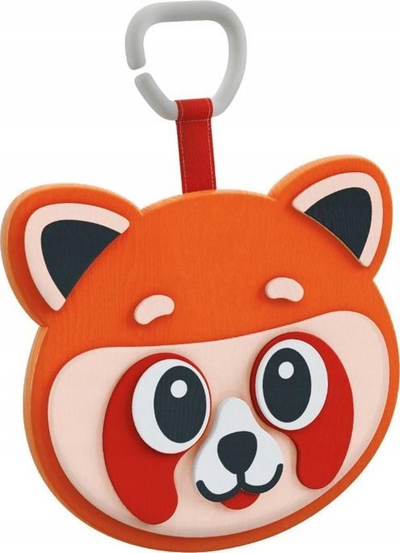 Lodër druri muzikore Lisciani Montessori Wood Musichini Red Panda, me drita dhe tinguj, për bebe, me ngjyrë të kuqe