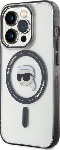 Маска за телефон Karl Lagerfeld KLHMP15LHKHNOTK, за iPhone 15 Pro 6.1", MagSafe, проѕирна