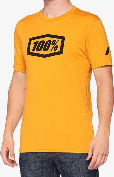Bluzë 100% ESSENTIAL, me mëngë të shkurtra, përzierje pambuk–poliester, goldenrod, L