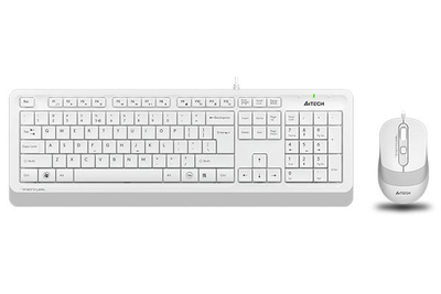 Set tastierë dhe mi A4Tech F1010, me kabllo, 1600 dpi, i bardhë