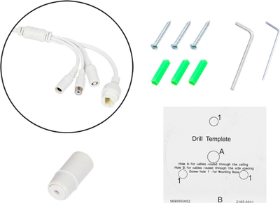 Kamerë IP BLOW 2MP, PoE, IR 25m, IP67, e bardhë