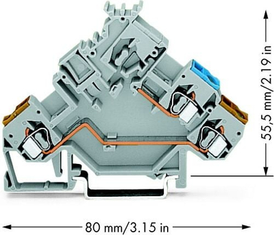 Терминален блок Wago 280-562, за пресостат и термостат, 2.5mm², сив