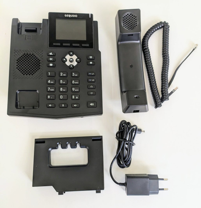 Telefoni IP GEQUDIO GX3 Plus, me adapter rryme, i zi