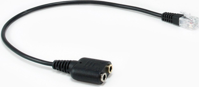 Adapter audio Equip RJ9 në 3.5mm për kufje, për telefona VOIP, i zi