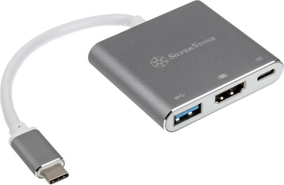 Docking station SilverStone EP08C, USB C, plot porta, gri