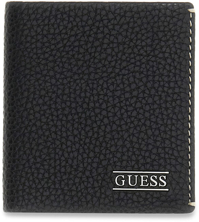 Portofoli Guess Boston Bifold, meshkuj, madhësia universale, i zi