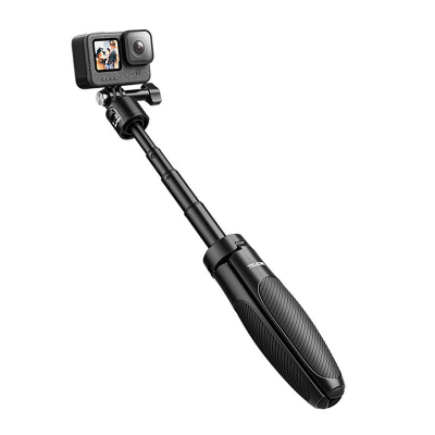 Selfie stick tripod TELESIN Mini Quick Release, për kamera aksion, i rregullueshëm, i zi