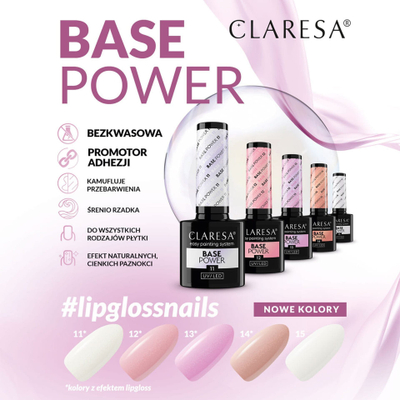 Bazë xheli për thonj Claresa Base Power Shade 13, UV LED, 5g