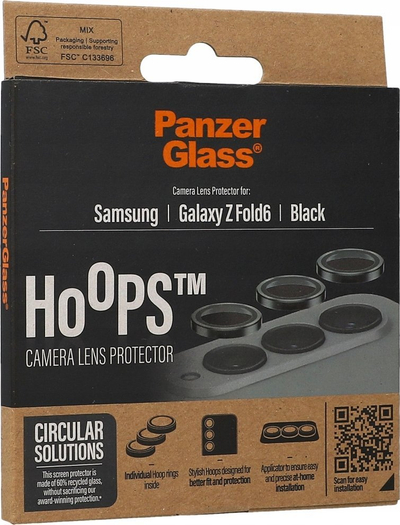 Mbrojtës kamerë PanzerGlass Hoops për Galaxy Z Fold 6, xham i temperuar, kornizë alumini, i zi