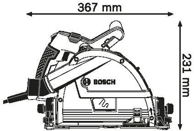 Sharrë zhytëse Bosch GKT 55 GCE, 1400W, 55mm, blu e bardhë
