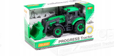 Lodër traktor Polesie Progress 91796, me lopatë ngarkuese, për kalamaj 3+, i gjelbër