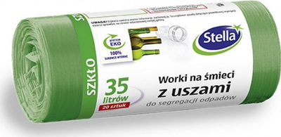 Qese plehrash STELLA, 35L, me doreza, për xham, 20 copë, jeshile