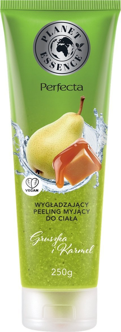 Skrab trupi Planet Essence, Exfoliating Body Scrub Pear and Caramel, 250g
