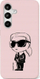 Kapak telefoni Karl Lagerfeld për Samsung S25, silikon magnetik, Graffiti Ikonik, rozë
