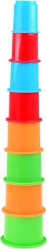 Lodër piramidë Little Tikes Building Beakers, kupa për t’i vënë njëra mbi tjetrën me lepurush, shumëngjyrëshe