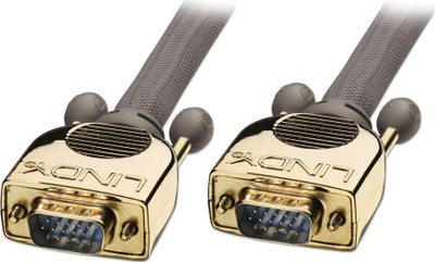 VGA кабел Lindy 30m Gold, D-Sub машки машки, антрацит