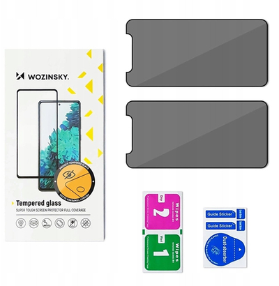Xham mbrojtës Wozinsky Privacy Glass për Samsung Galaxy M16, 2 copë, filtër privatësie, kornizë e zezë