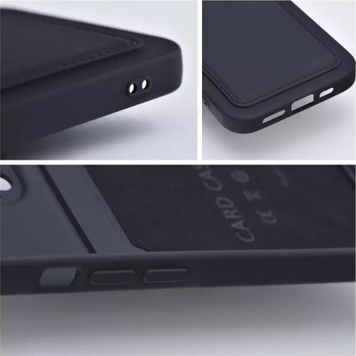 Kapak telefoni Forcell Card Case për Samsung Galaxy S23 Ultra, silikon, me xhep kartash, i zi