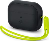 Kuti mbrojtëse Spigen Silicone Fit Strap, për AirPods Pro 1 2, silikoni, e zezë
