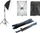 Комплет за фотографско осветлување AG401 Portable Photo Kit, правоаголен софтбокс, алуминиумски статив, црн
