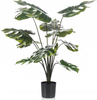 Bimë plastike Emerald Monstera, 98 cm, në vazo, jeshile