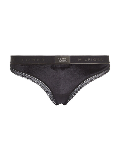 Mbathje për femra Tommy Hilfiger Women's Velour Thong, të zeza