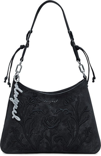 Çantë krahu për femra Desigual Romeo Floral Total, e zezë