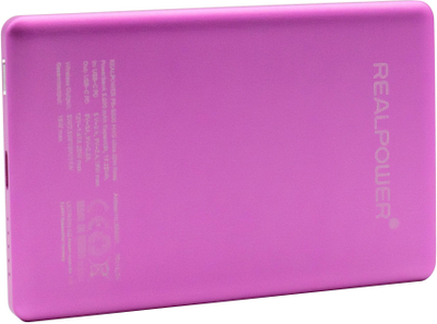 Power bank RealPower PB-5000 MAG, 5000mAh, 20W, розова