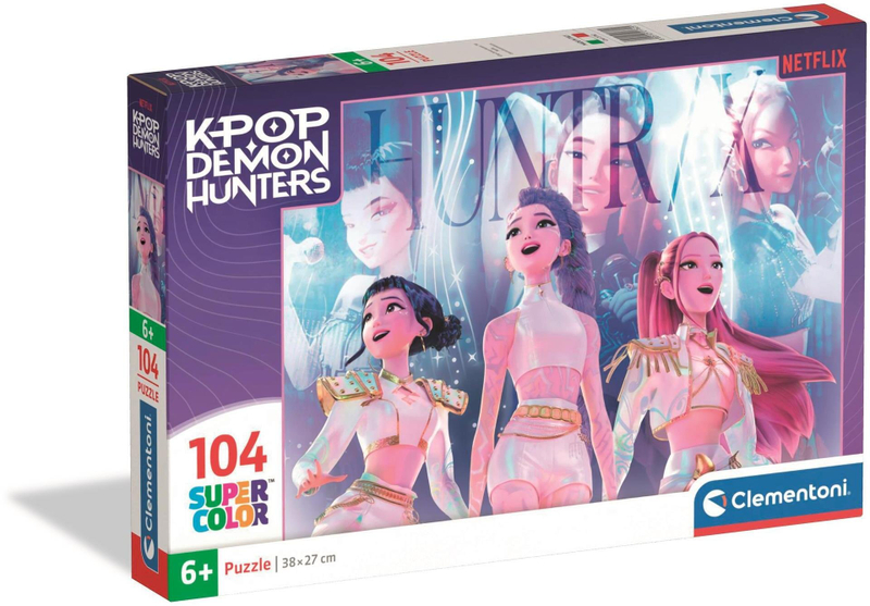 Puzzle Clementoni Supercolor KPop Demon Hunters, 104 pjesë, 38x27cm, shumëngjyrësh