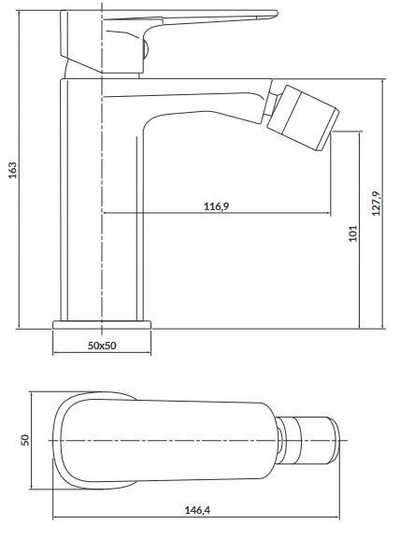 Rubinet bide Larga S951-379, përfundim mat, i zi