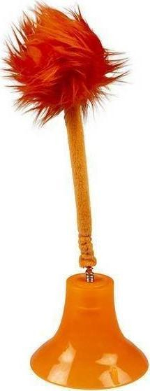 Lodër për mace Duvo+ Pompon me kupë thithëse, 31.5cm, portokalli