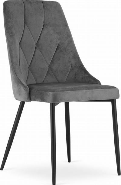 Set karrigesh Imola Velvet, 4 copë, metalike, gri e errët