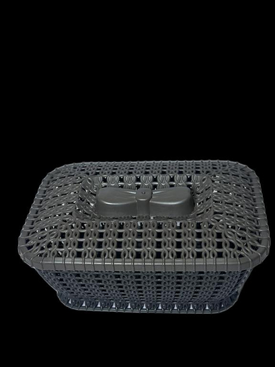 Shportë plastike 21*15*8cm , kafe dhe e bardhë . UNIMIKS