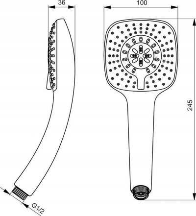 Kokë dushi Ideal Standard Idealrain Cube M3, 3 mënyra lagie, krom