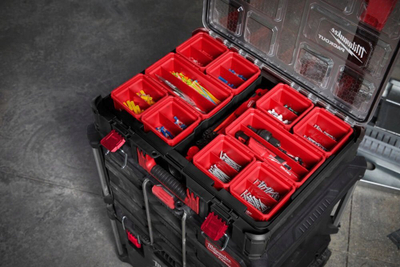 Kuti organizimi Milwaukee PACKOUT, polimer, 102x203x46 mm, e kuqe