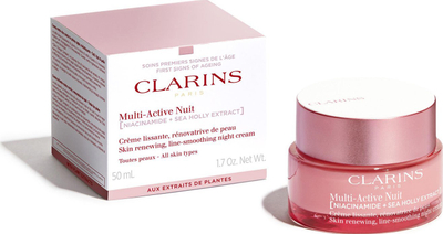 Krem nate Clarins Multi-Active Night, për të gjitha llojet e lëkurës, 50ml, pa SPF