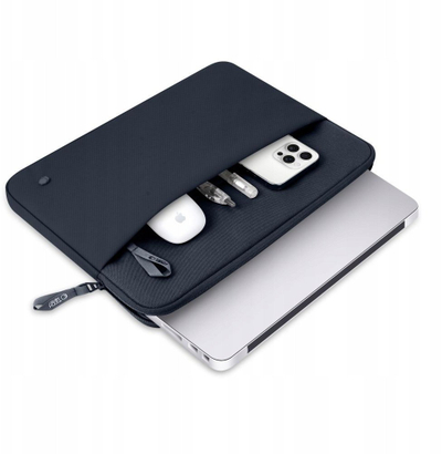 Çantë laptopi Tech-Protect Sleeve 13-14", prej cope, me xhep para, blu