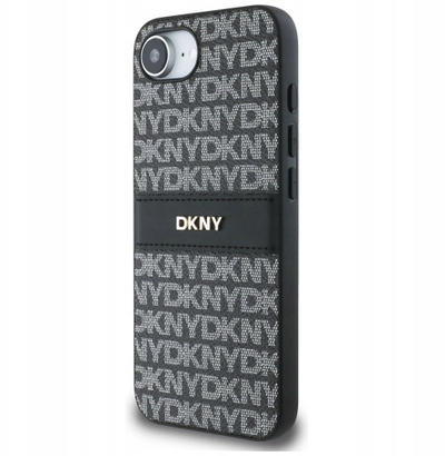 Kapak telefoni DKNY Repeat Texture Pattern, për iPhone 16e, TPU, i zi