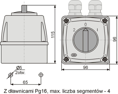 Ndërprerës kamere Elektromet 2-0-1, 3P, 25A, IP65 Arch E25-73 